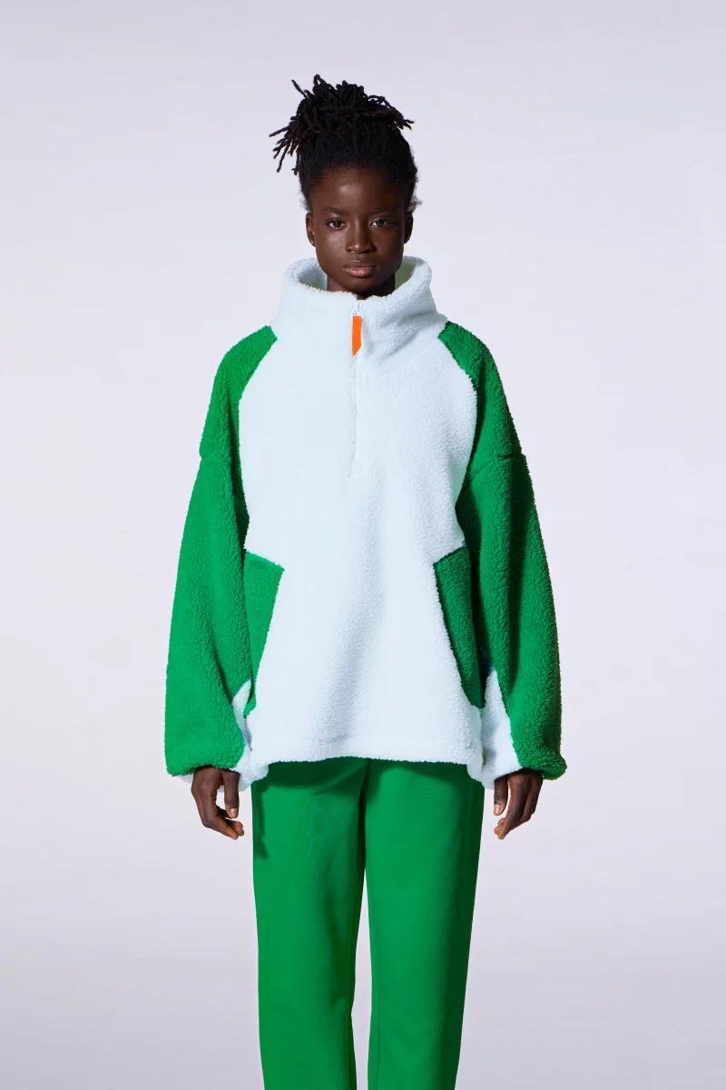 Sweat oversize polaire bicolore Akemi glacier - Gertrude