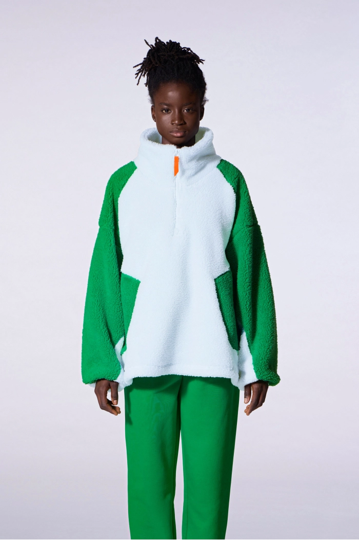 Sweat oversize polaire bicolore Akemi glacier - Gertrude