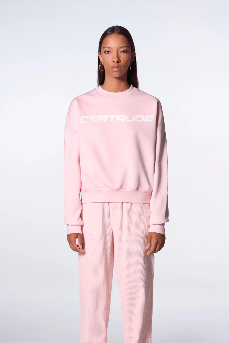 Sweat col rond avec logo printé graphique Cath Speedy poudre femme - - Gertrude Sweat col rond avec logo printé graphique Cath Speedy poudre femme - - Gertrude