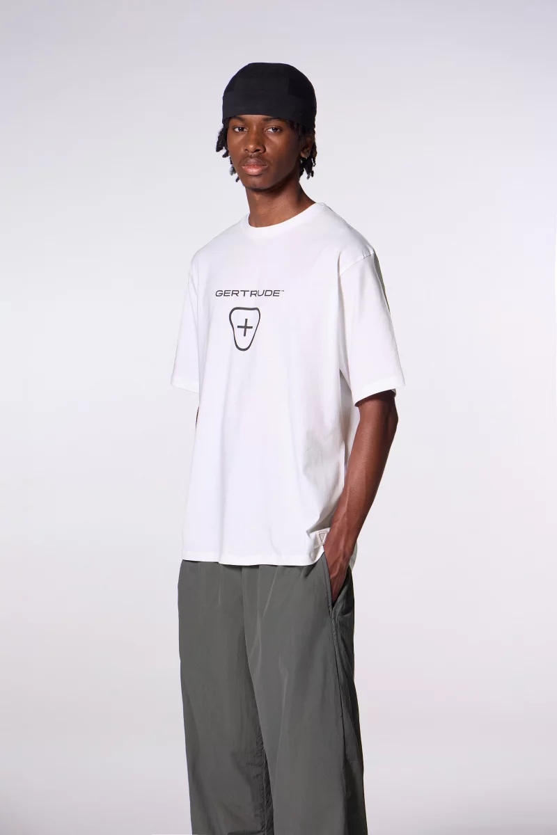 T-shirt en coton à manches courtes Leonce Logo optic white homme - - Gertrude T-shirt en coton à manches courtes Leonce Logo optic white homme - - Gertrude