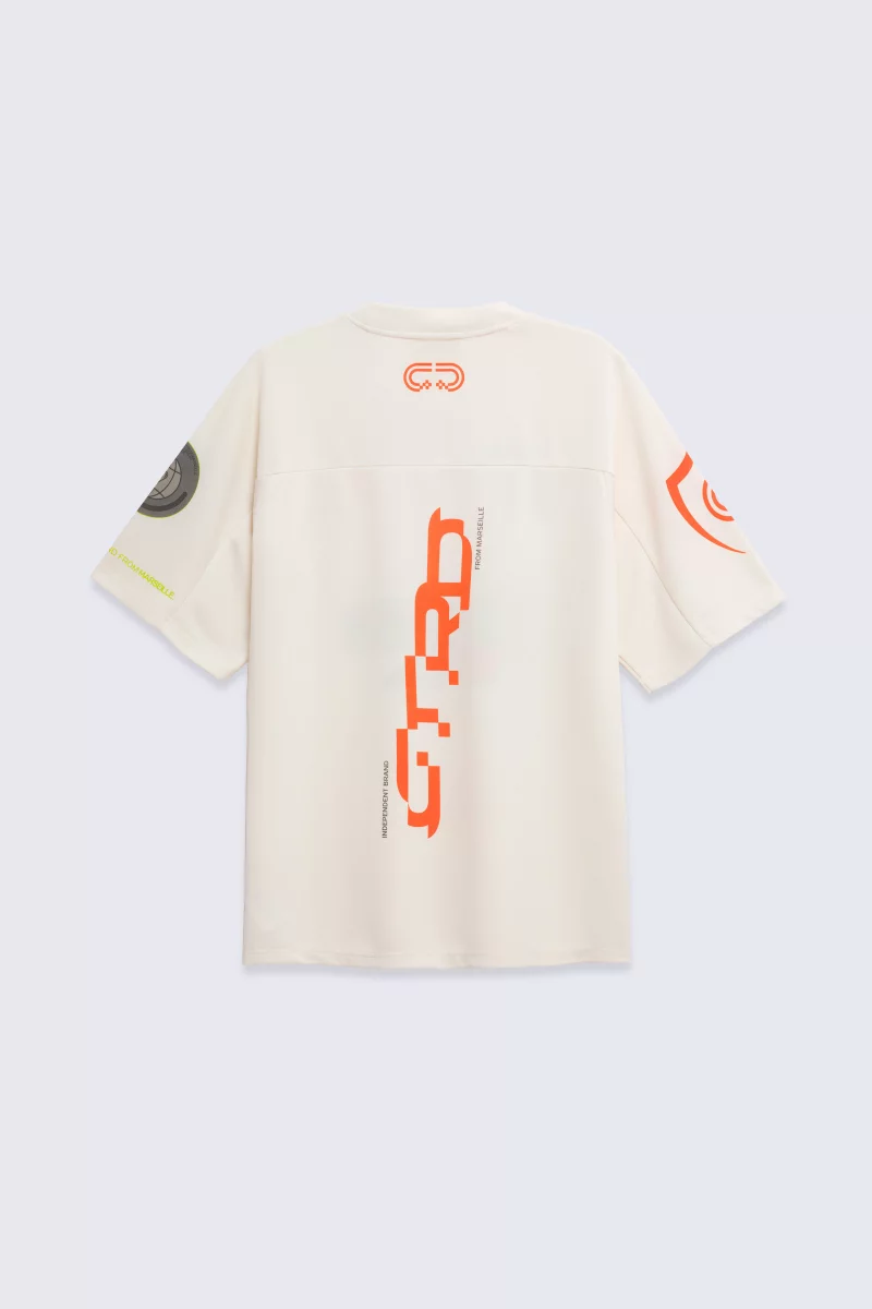 Men's cream Bastos baseball t-shirt with prints - Gertrude