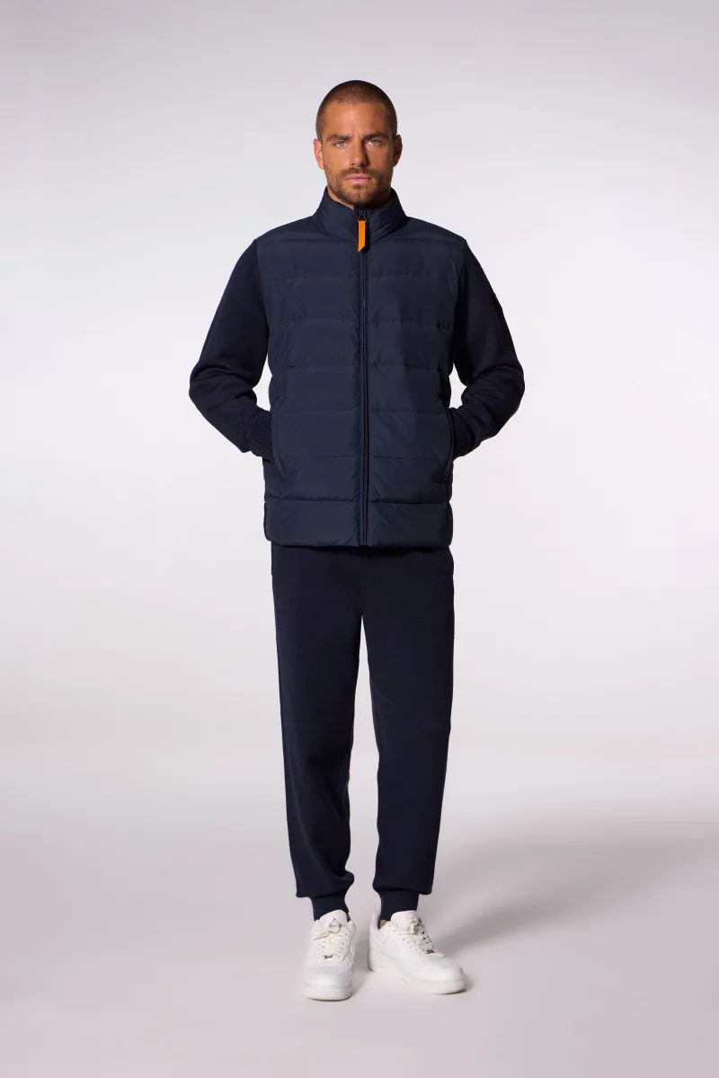 Cardigan zippé matelassé bi-matière Alessandro night homme - - Gertrude