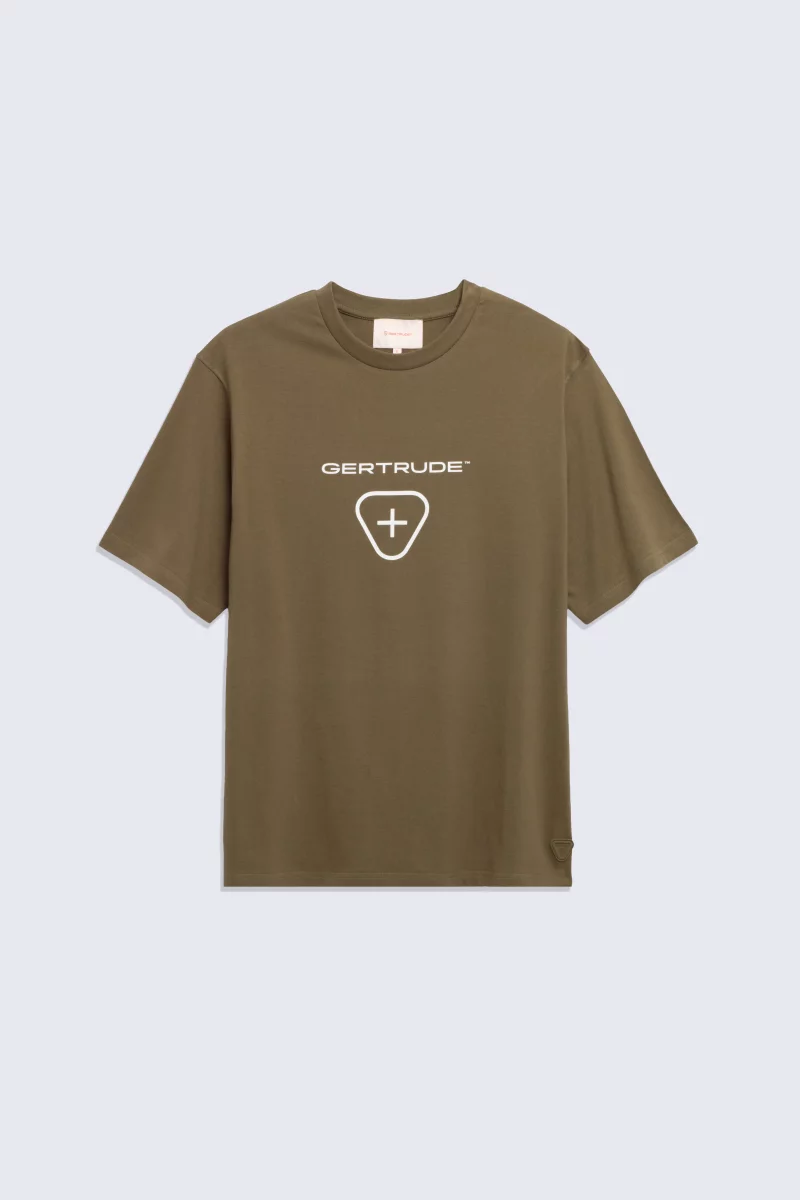 T-shirt en coton à manches courtes Leonce Logo khaki homme - - Gertrude