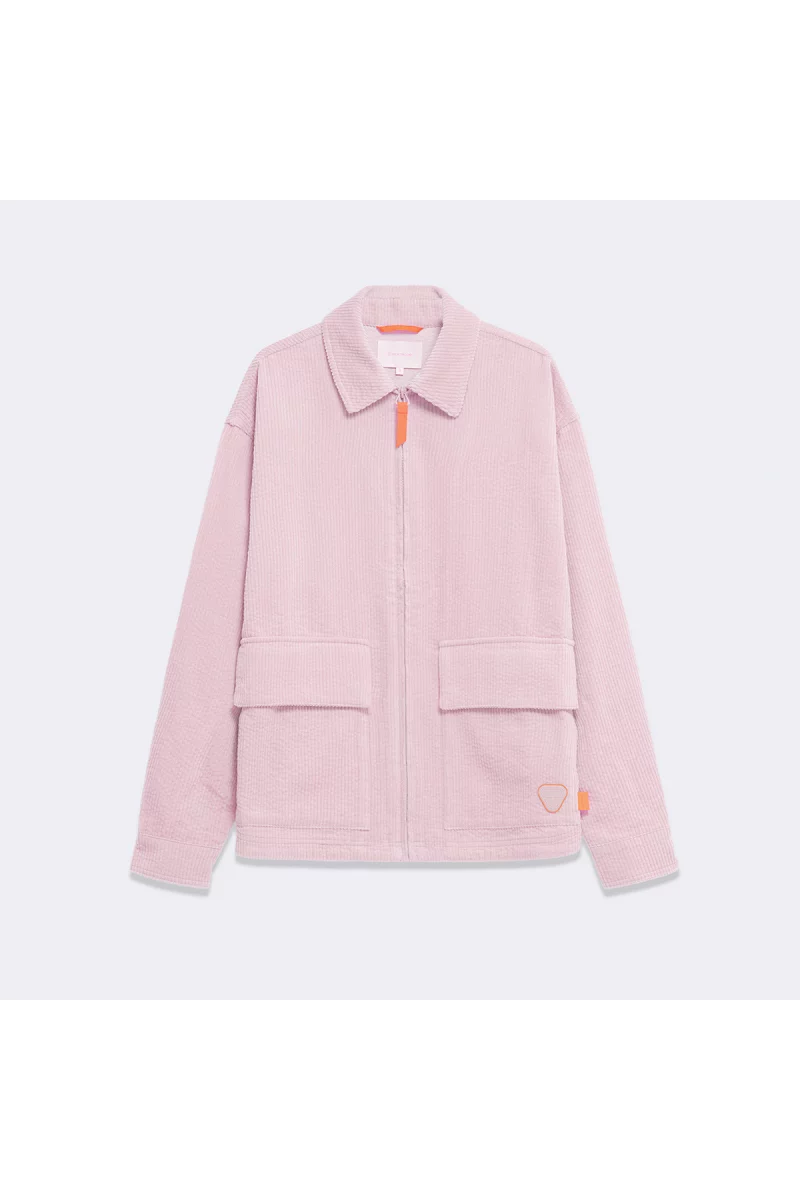 Aston corduroy shirt jacket in powder pink - Gertrude