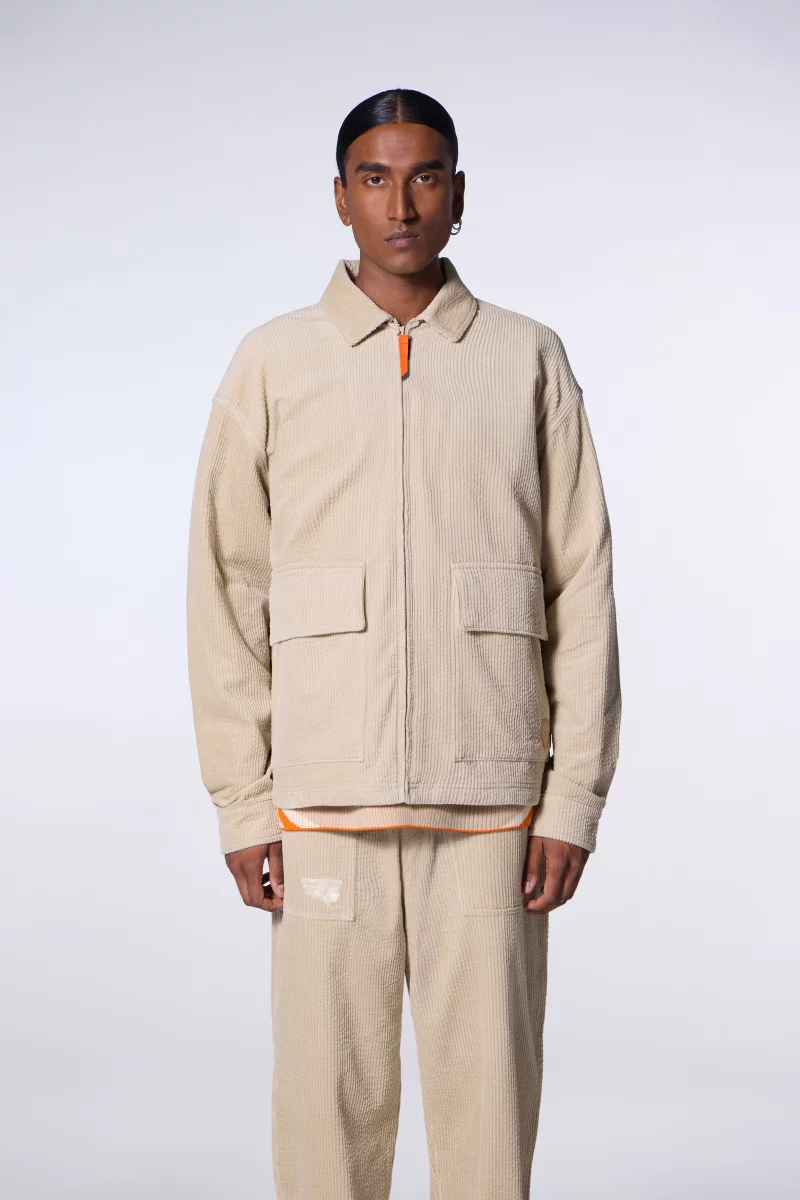 Veste chemise micte en velours côtelé Aston daim - Gertrude