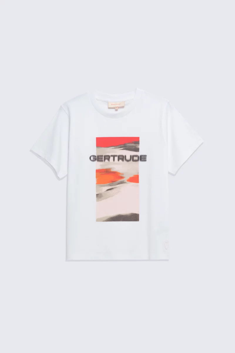 T-shirt coton à motif flouté Leopoldine Blur blanc femme - - Gertrude