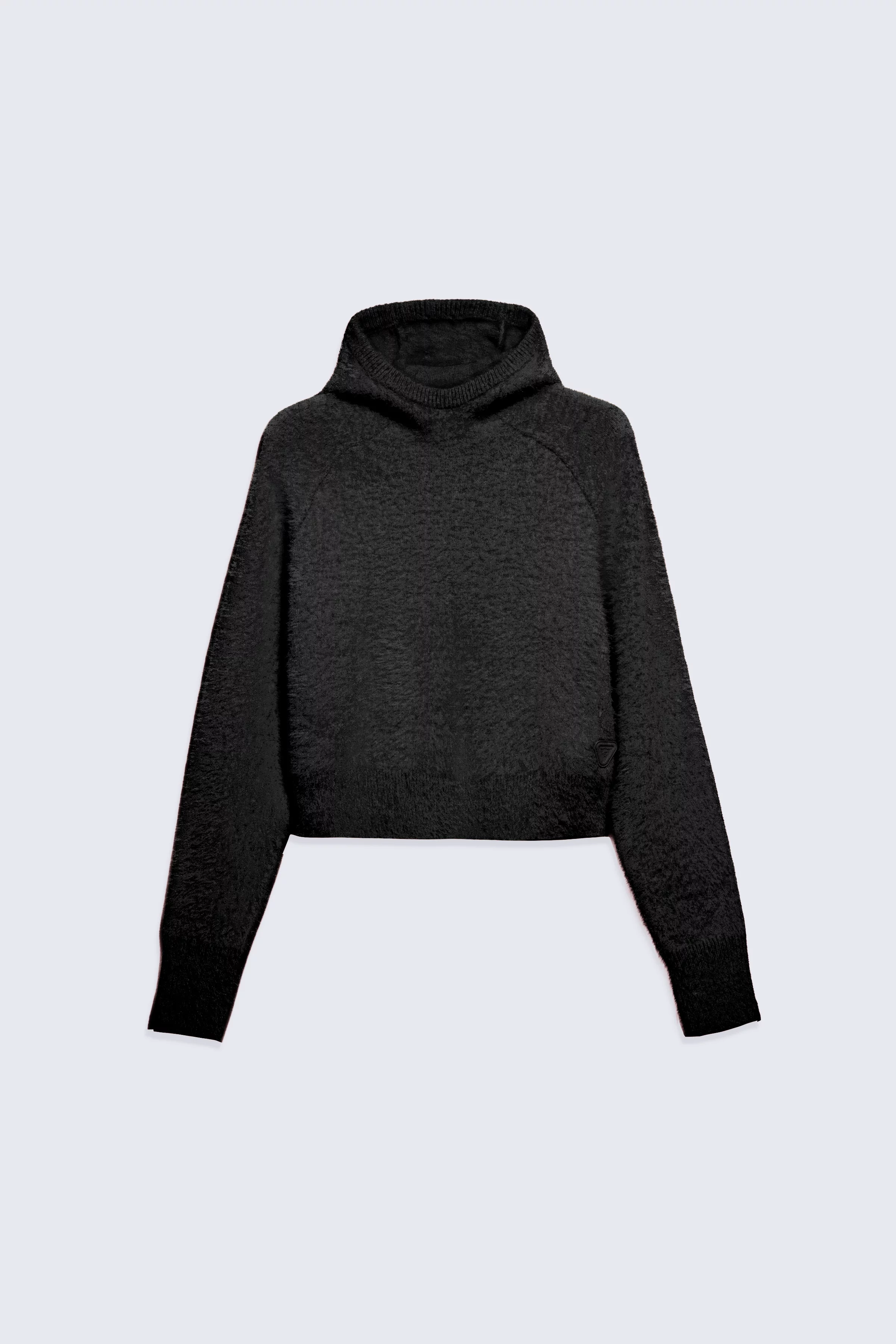 Pull en maille duveteuse brossée avec capuche Antonina black femme - - Gertrude