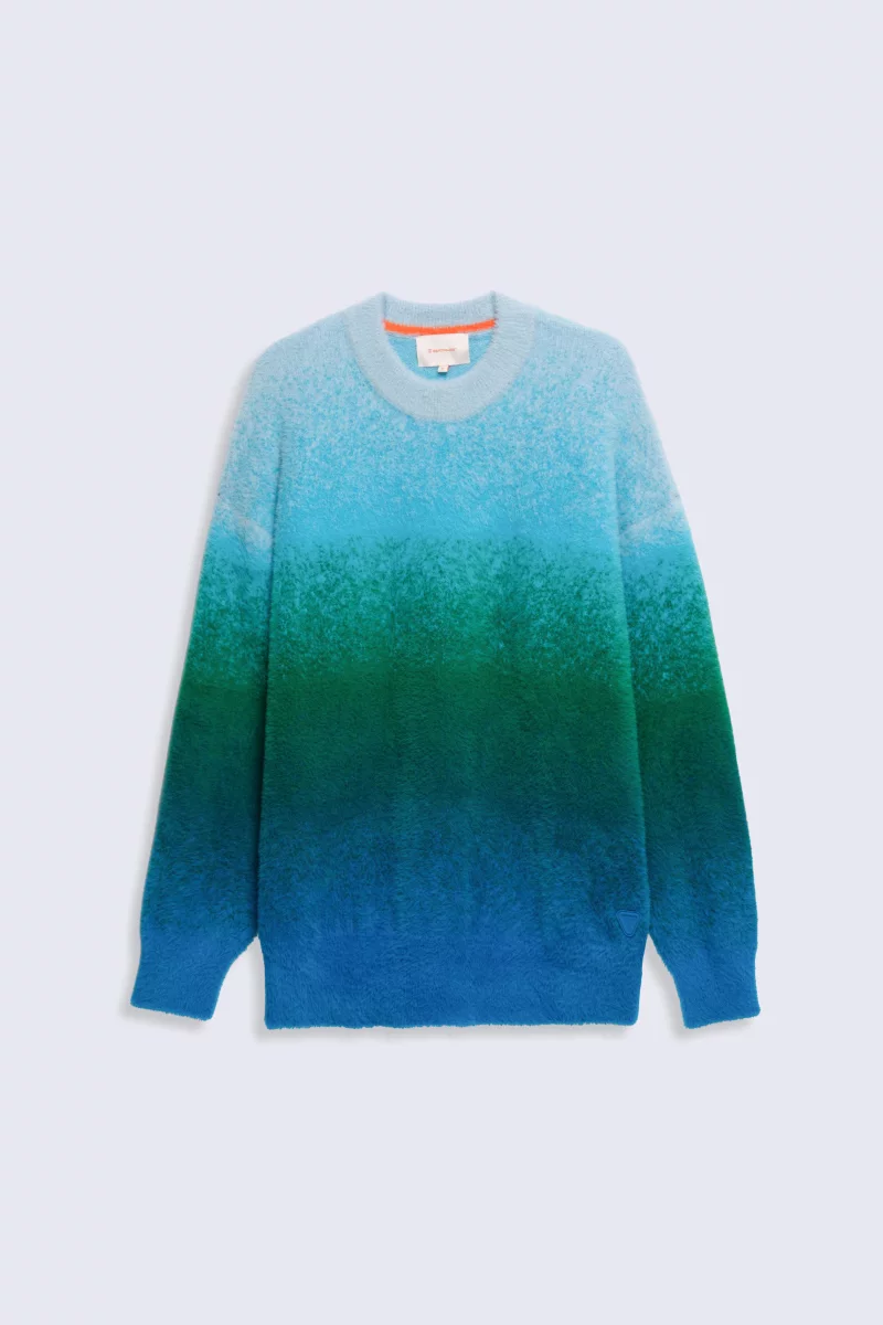 Pull long en maille duveteuse brossée Apollo gradbluegree - Gertrude