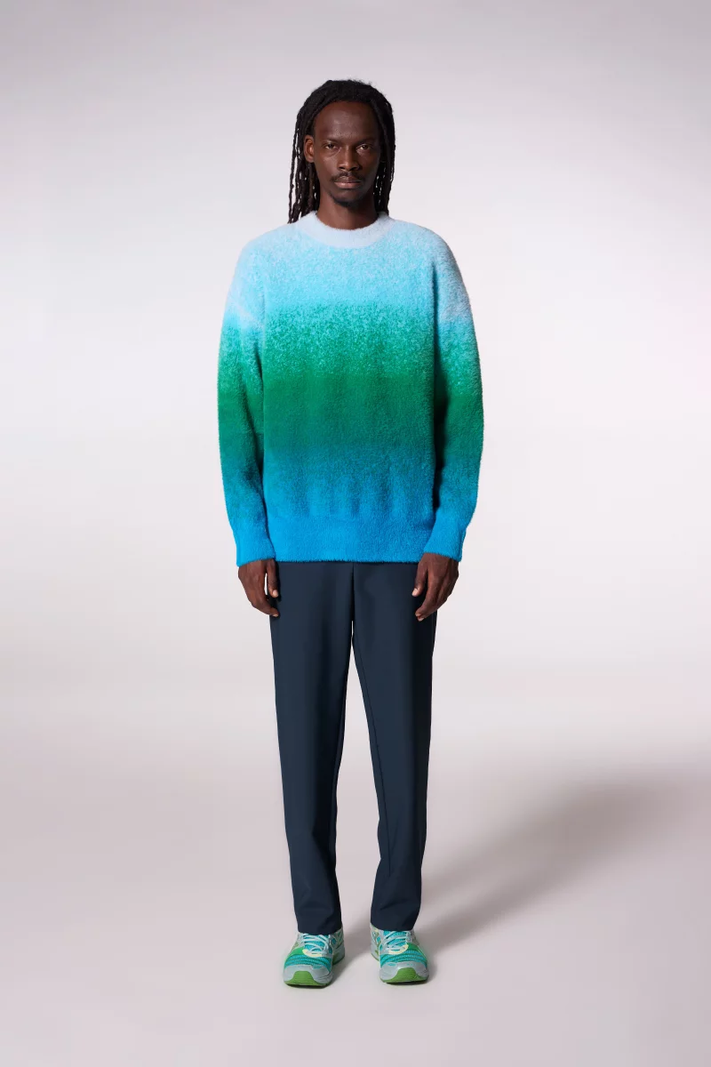 Pull long en maille duveteuse brossée Apollo gradbluegree - Gertrude