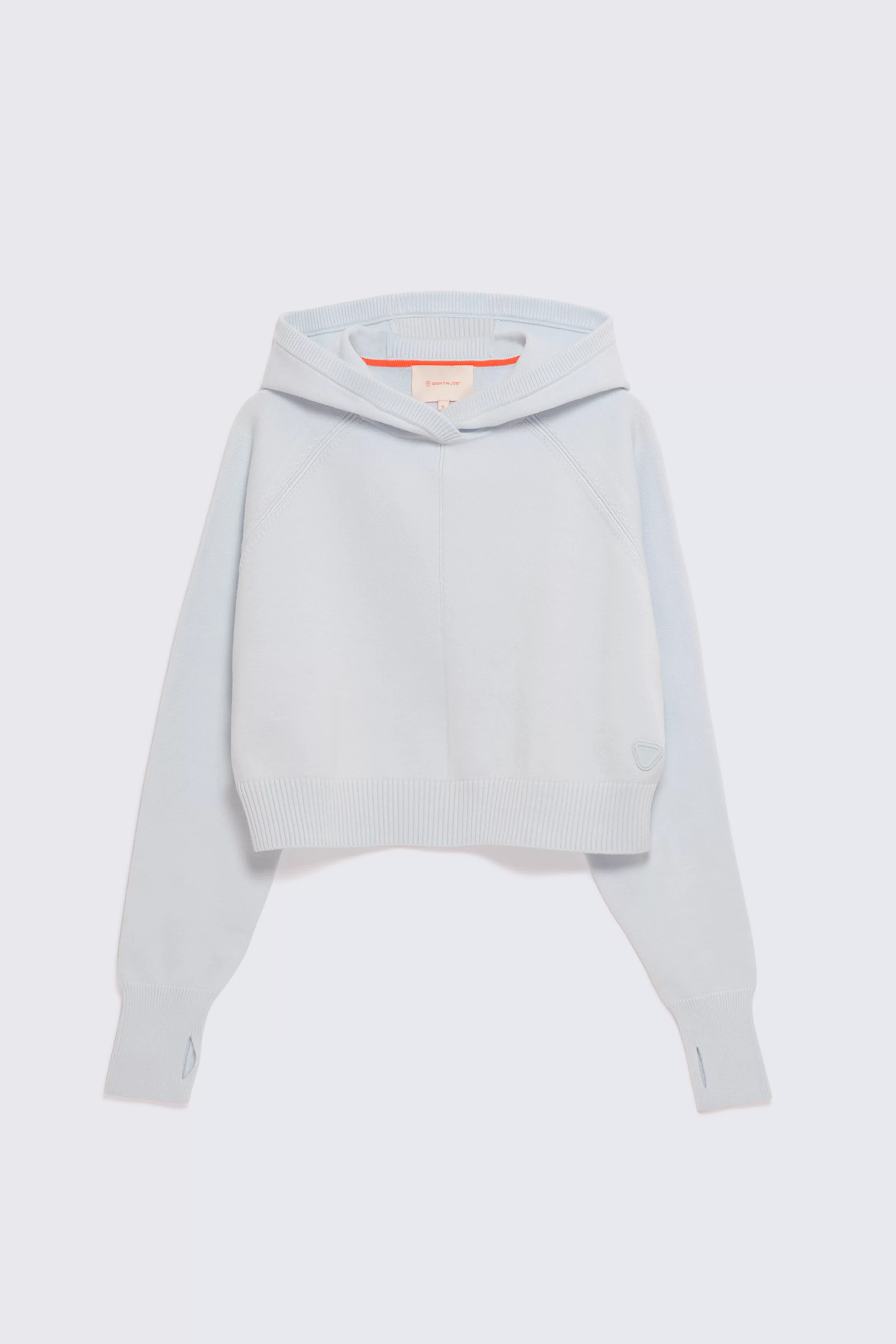 Delphine Glacier Women's Cropped Hooded Knit Sweater - Gertrude