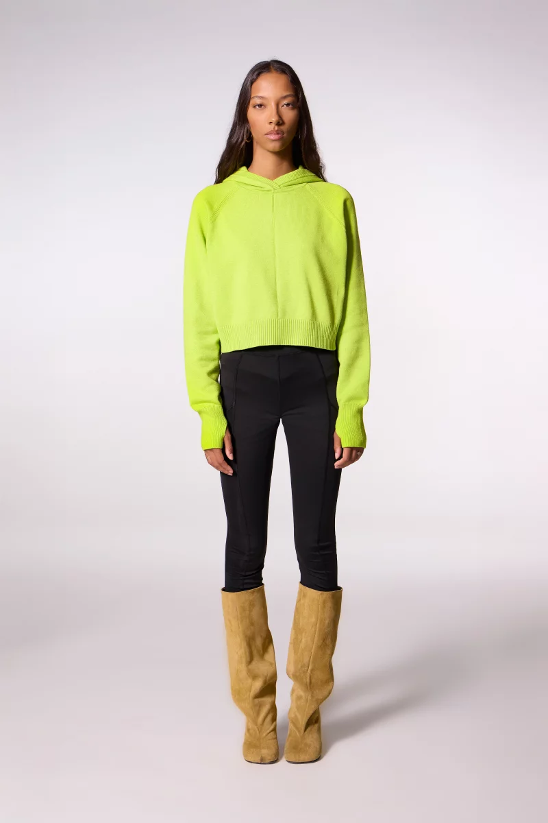 Delphine Acid Women's Cropped Hooded Knit Sweater - Gertrude