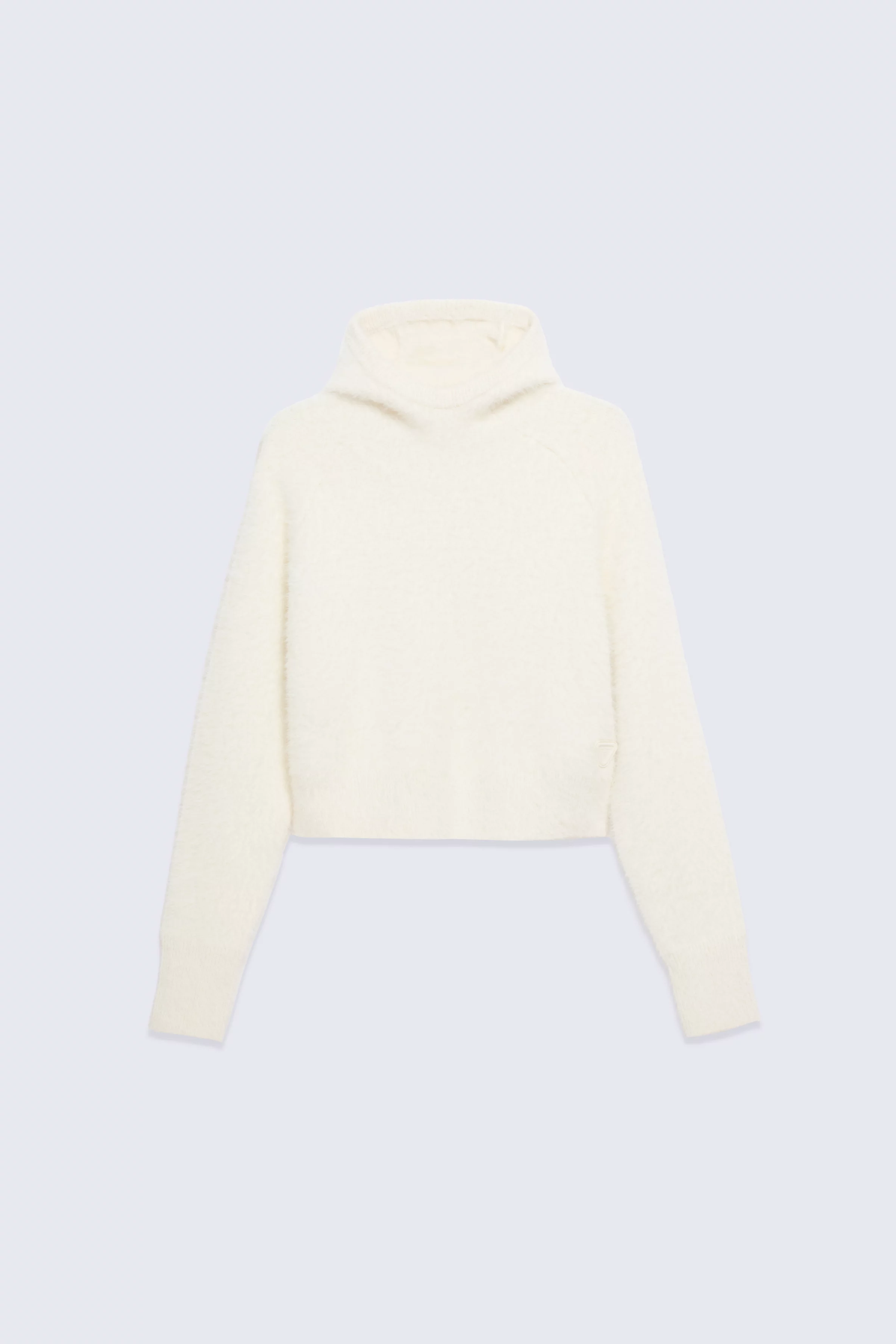 Women's Antonina Cream Brushed Fluffy Knit Hooded Sweater - Gertrude