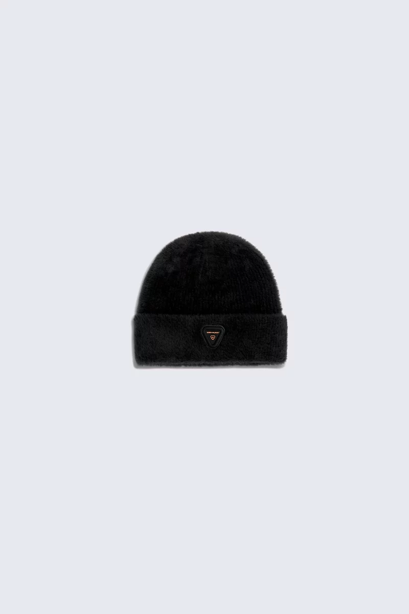 Bonnet mixte en maille duveteuse brossée Jad-R black - Gertrude