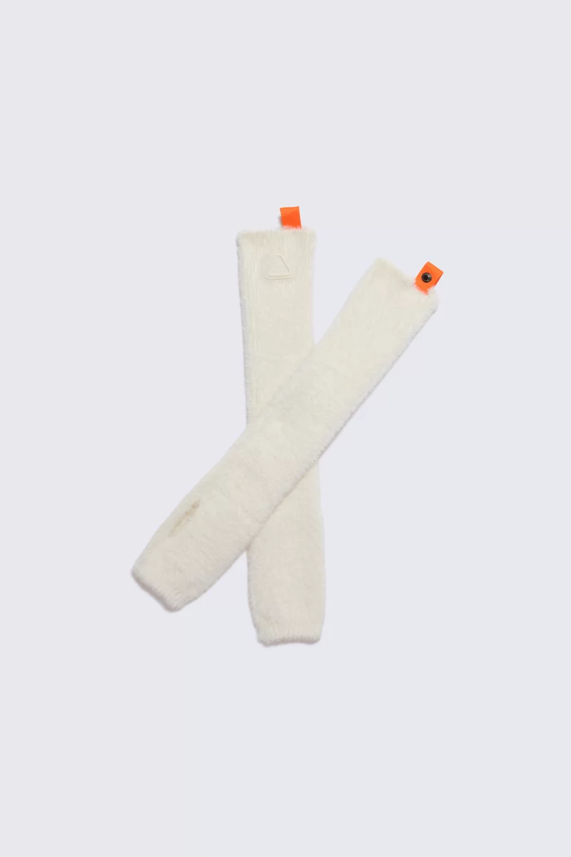 Mitaines mixte en maille façon mohair Kitty-R crème - Gertrude