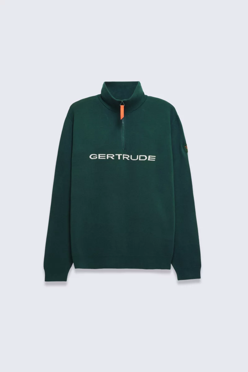 Pull mixte col camionneur logo en maille jacquard Lewis - Gertrude foret - Gertrude