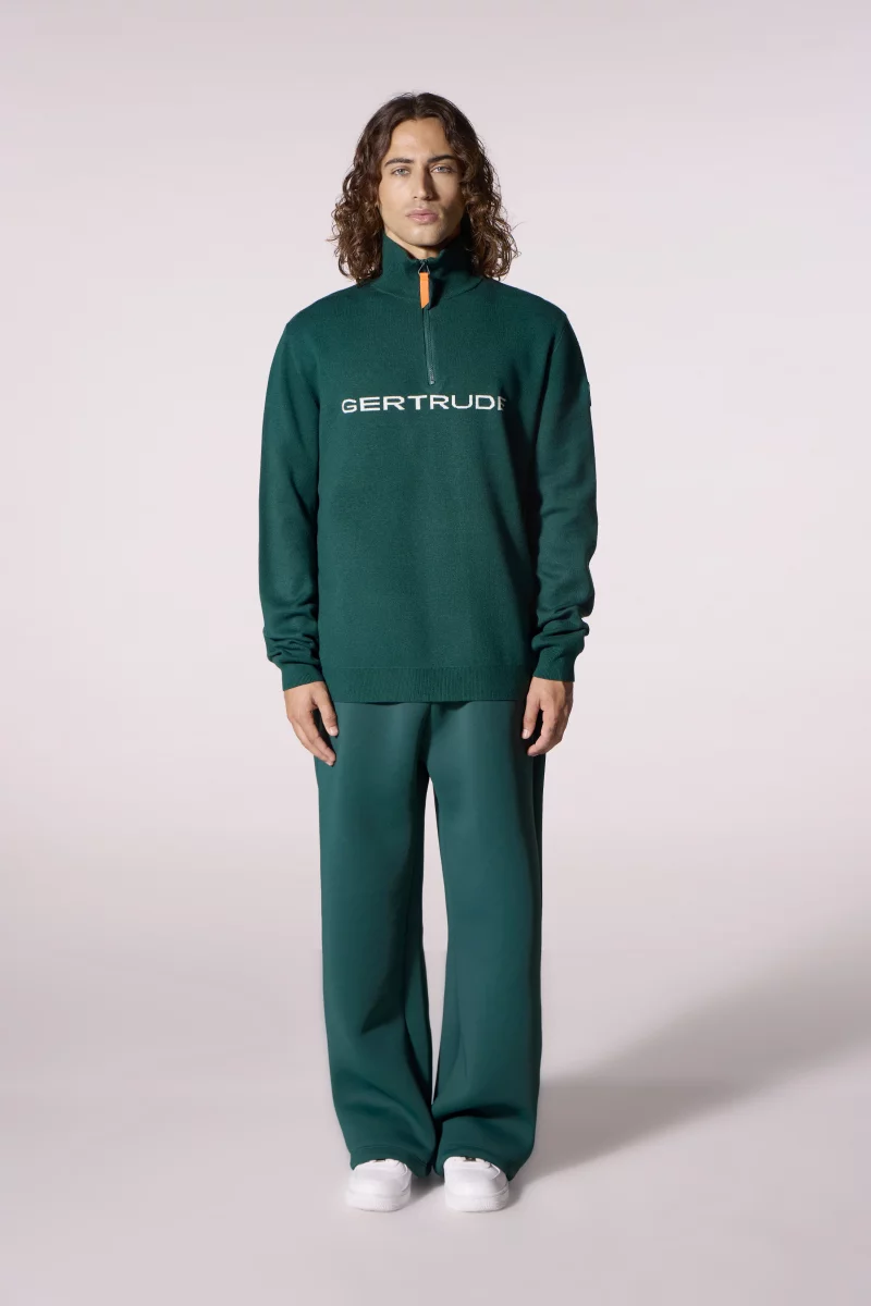 Pull mixte col camionneur logo en maille jacquard Lewis - Gertrude foret - Gertrude