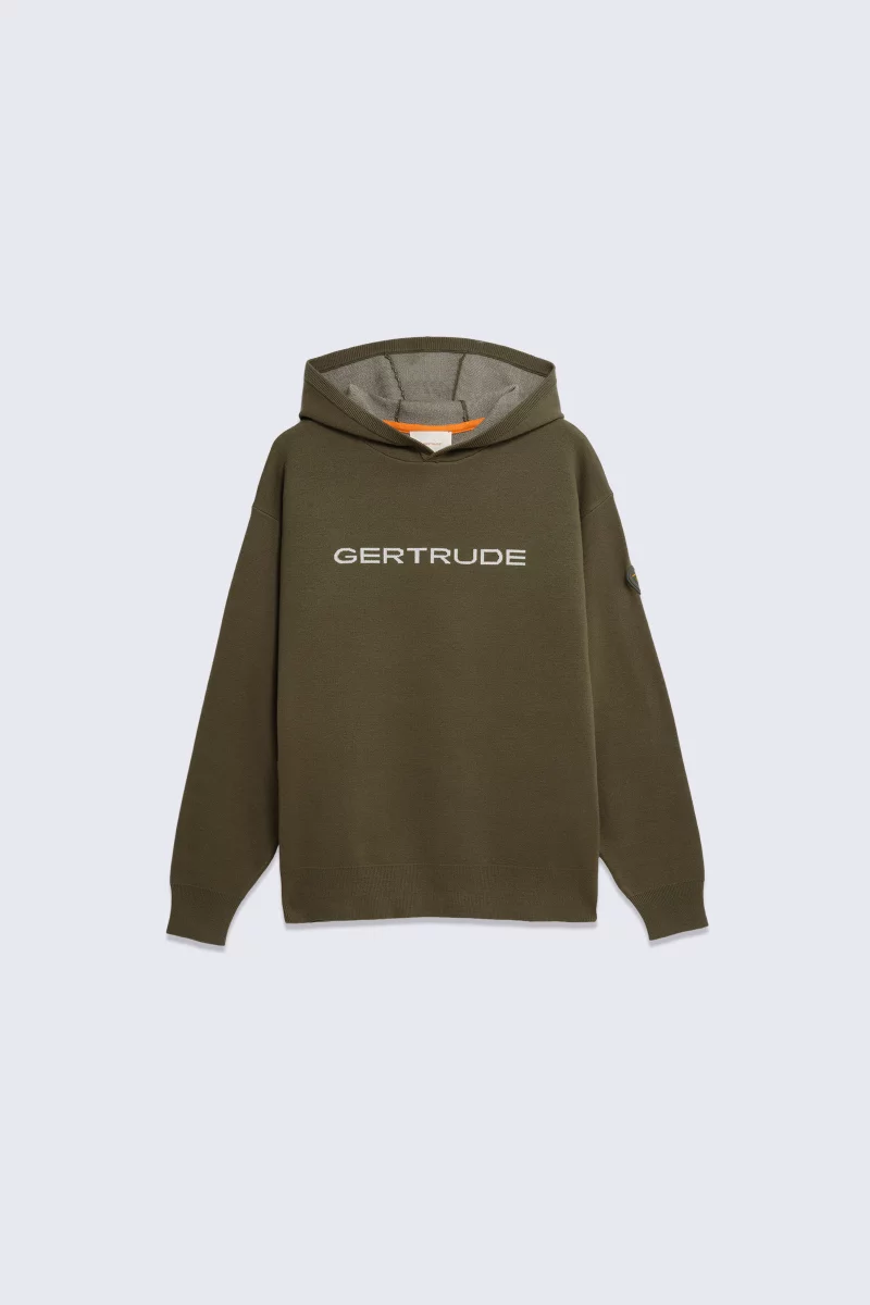 Little Philip children's soft knit hooded sweater, khaki - Gertrude