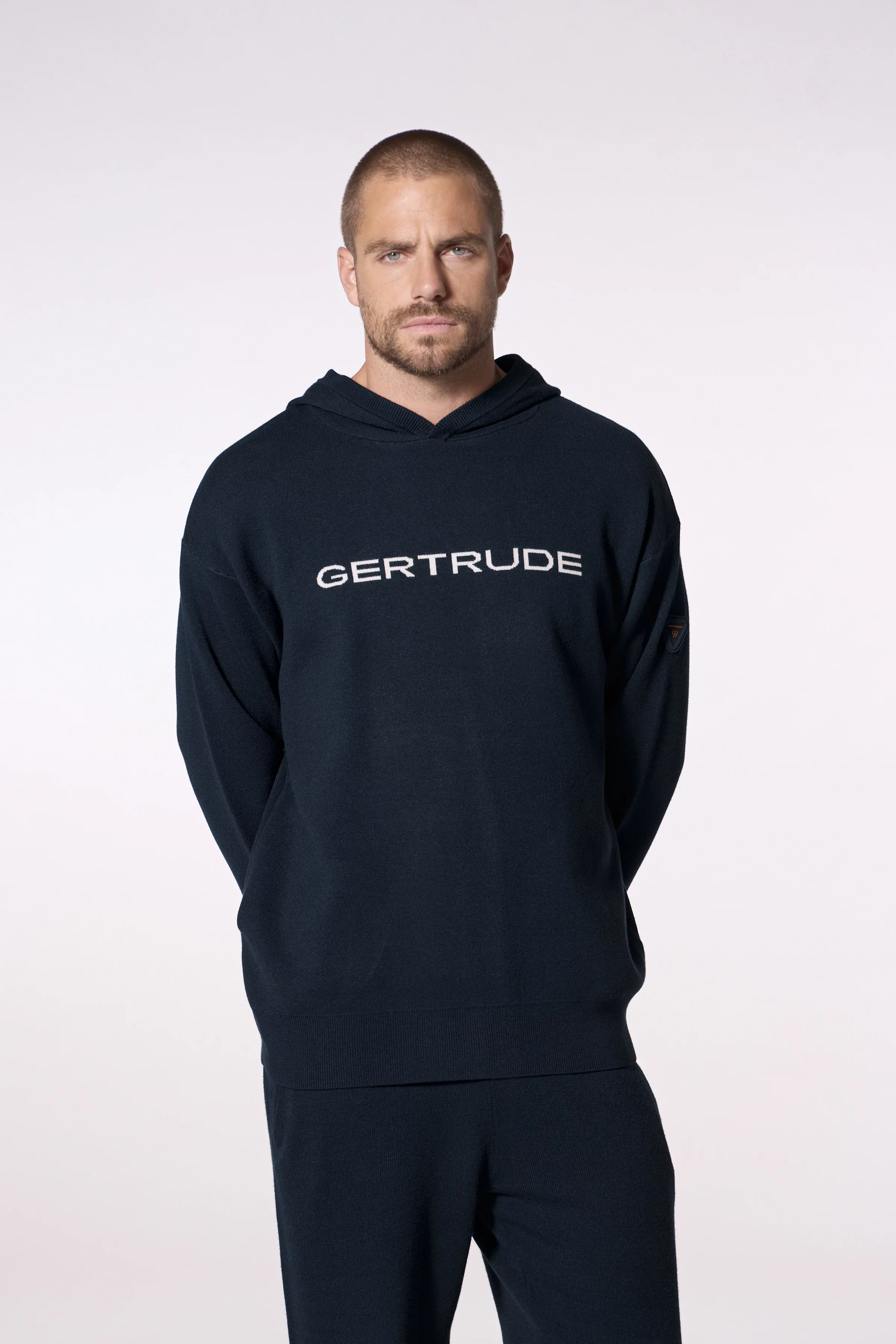 Pull à capuche bicolore en maille jacquard Philippo night homme - - Gertrude