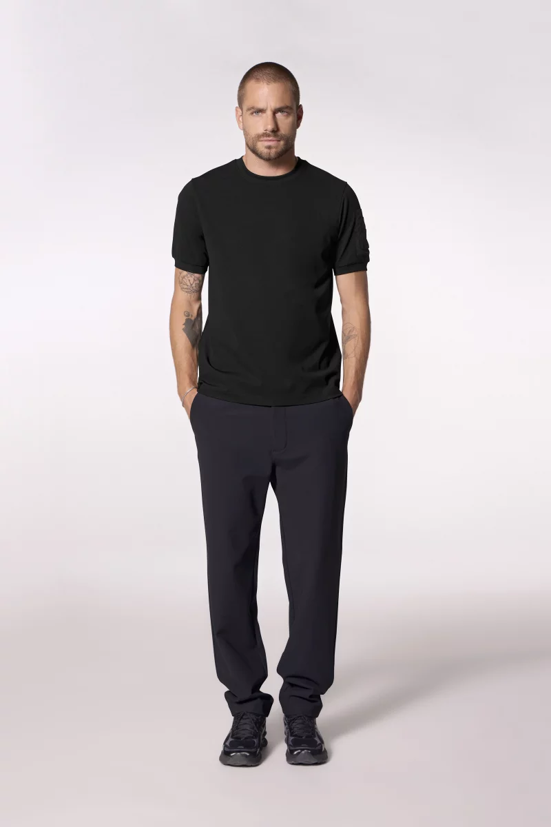 Timeo black men's technical t-shirt with double nylon pocket - Gertrude