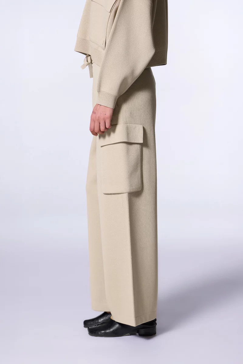 Alpha suede cargo knitted pants - Gertrude
