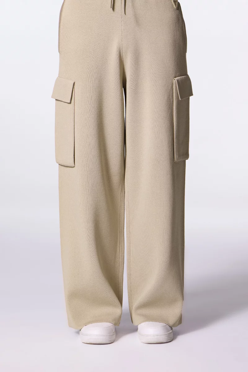 Pantalon en maille poches cargo Alpha daim - Gertrude