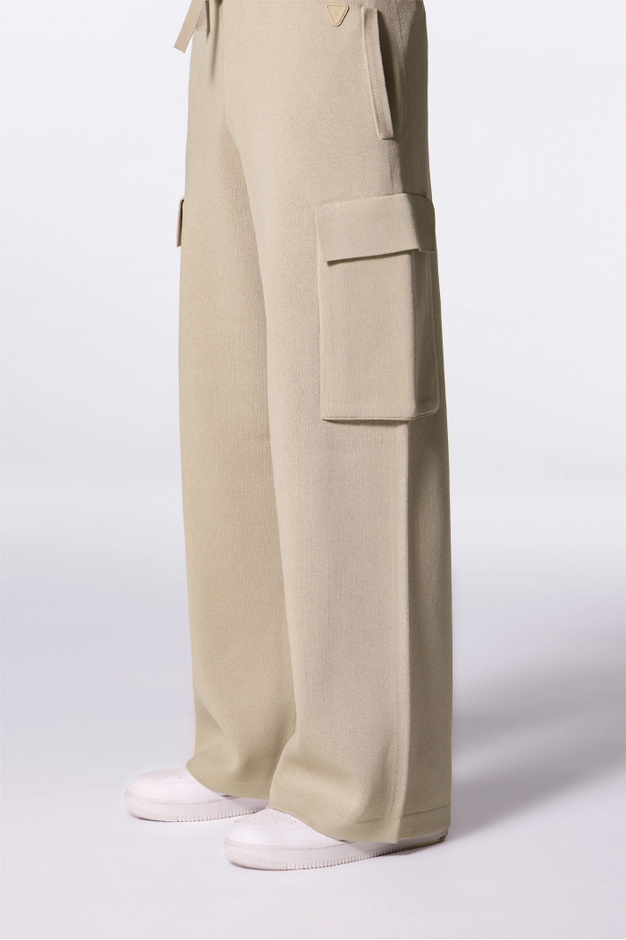 Alpha suede cargo knitted pants - Gertrude