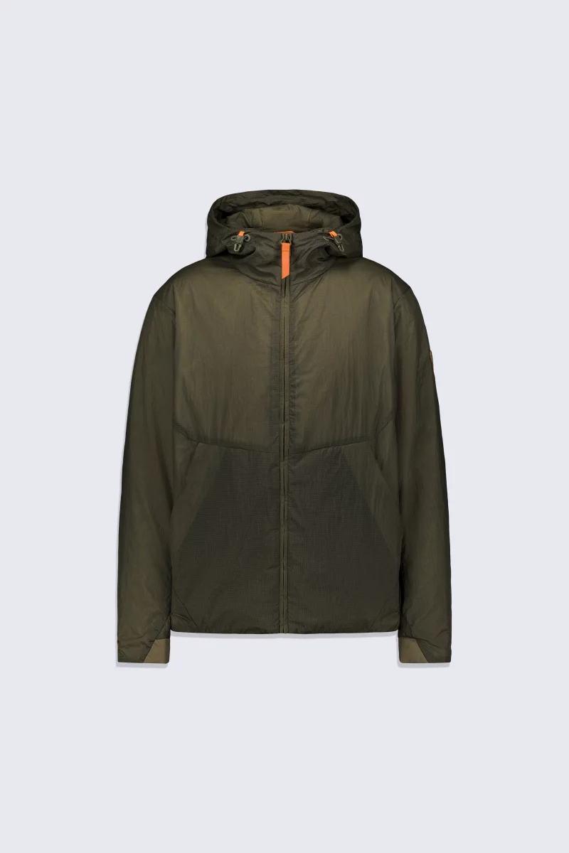 Men's Elzear Light khaki ripstop hooded jacket - Gertrude