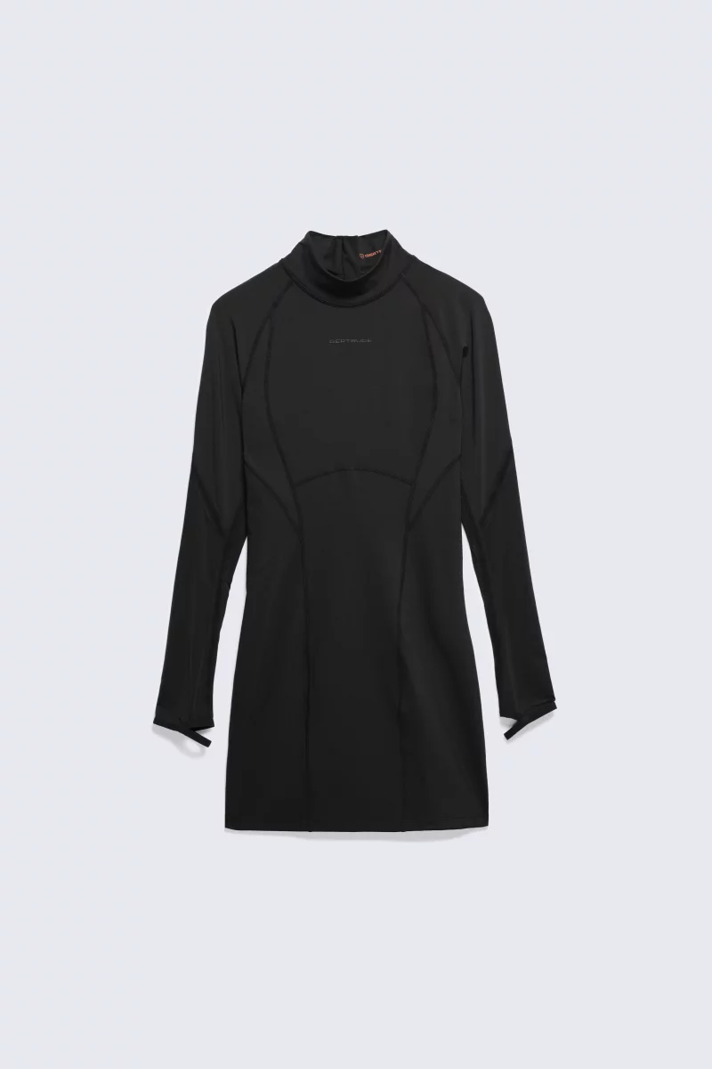 Mia black women's fitted microfiber mini dress - Gertrude