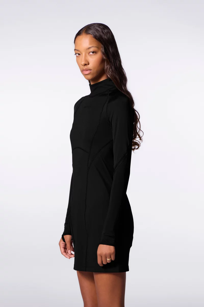 Mia black women's fitted microfiber mini dress - Gertrude