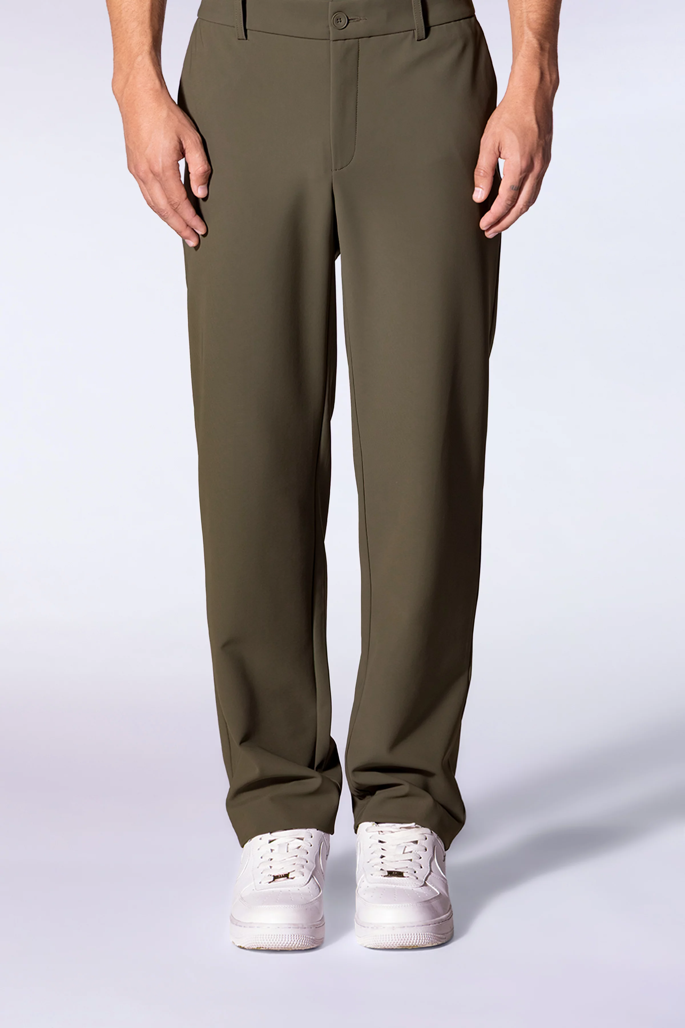 Pantalon en nylon à coupe droite Roger khaki homme - - Gertrude