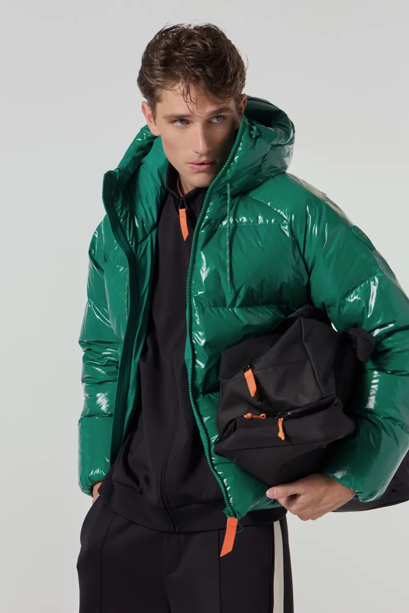 Women's Galileo Dark Night Sleeveless Puffy Shiny Puffer Jacket - Gertrude